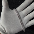 Brazalete Pulso Cubano de Plata con Zirconias Cúbicas 8mm