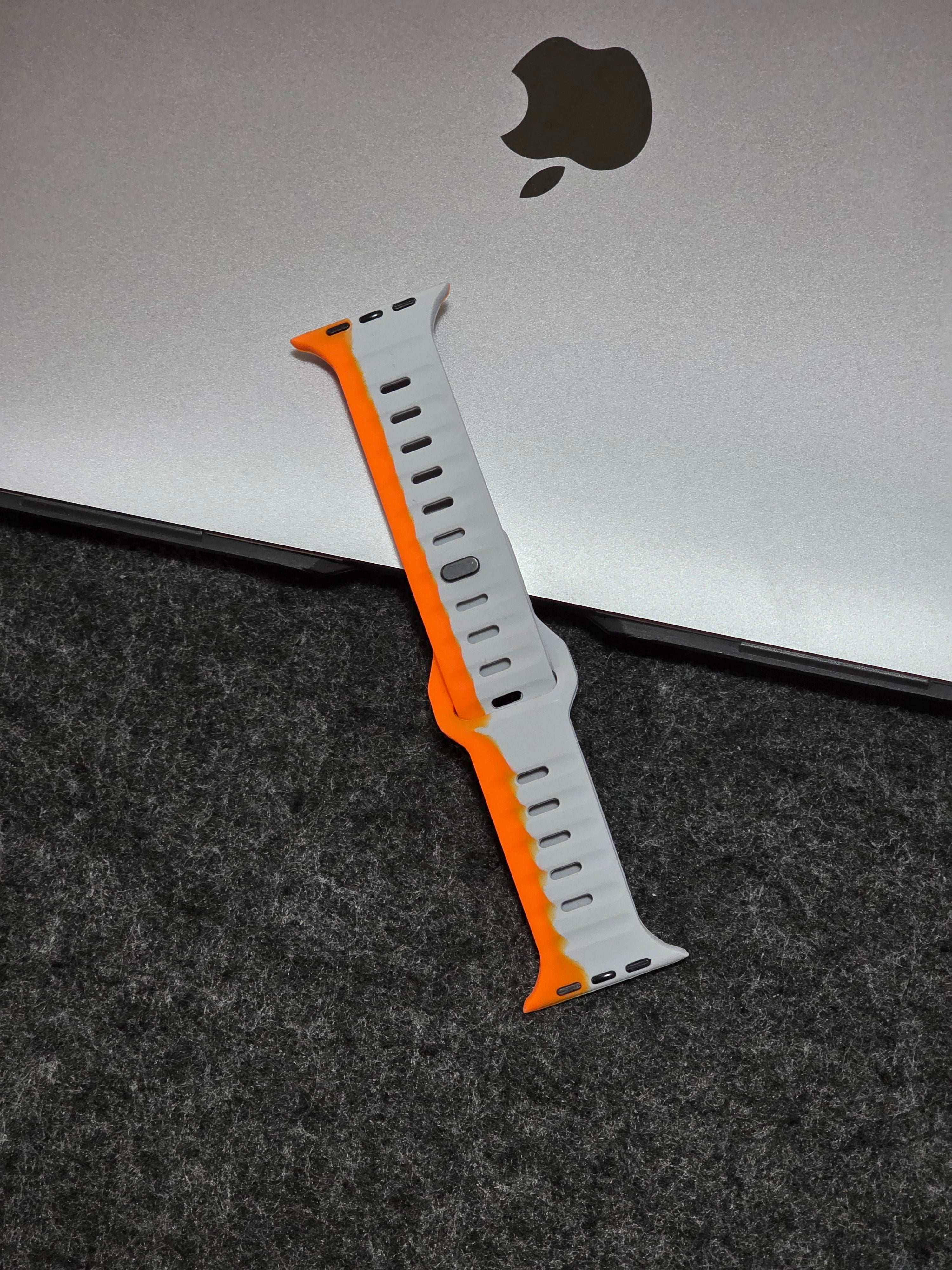 Correa de Silicon Deportiva Gris con Naranja