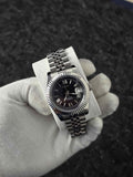 Seiko Mod Datejust Roman Black Automatico
